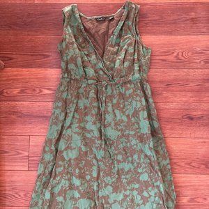 Eddie Bauer Sleeveless Green Cotton V-Neck Dress